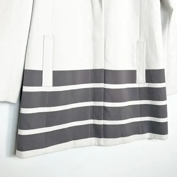 Halogen Cream & Grey Striped Jacket Coat - Picture 4 of 16